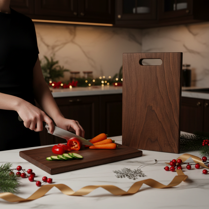 Elfida Doğal Ceviz 2’li Kesme ve Sunum Tahtası Seti